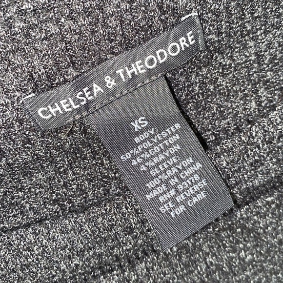 Chelsea & Theodore blouse waffle knit pattern patchwork sleeves‎ xs soft Cozy - Picture 4 of 4
